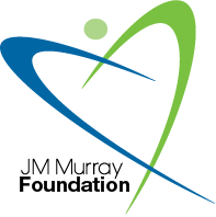 JM Murray foundation logo with blue and green colors in logo